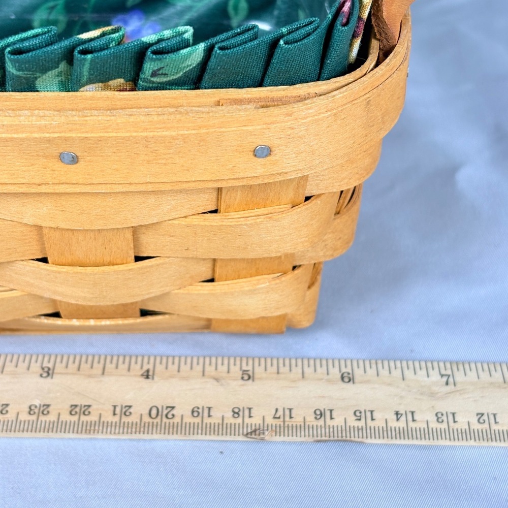 Longaberger 1996 Horizon of Hope Basket Green Floral Liner Plastic Protector - Picture 7 of 10